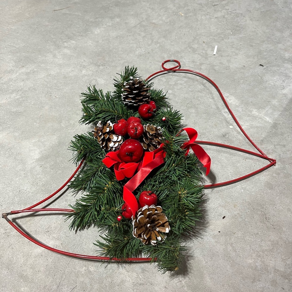 Holiday Bell Wreath with Red and Green Accents